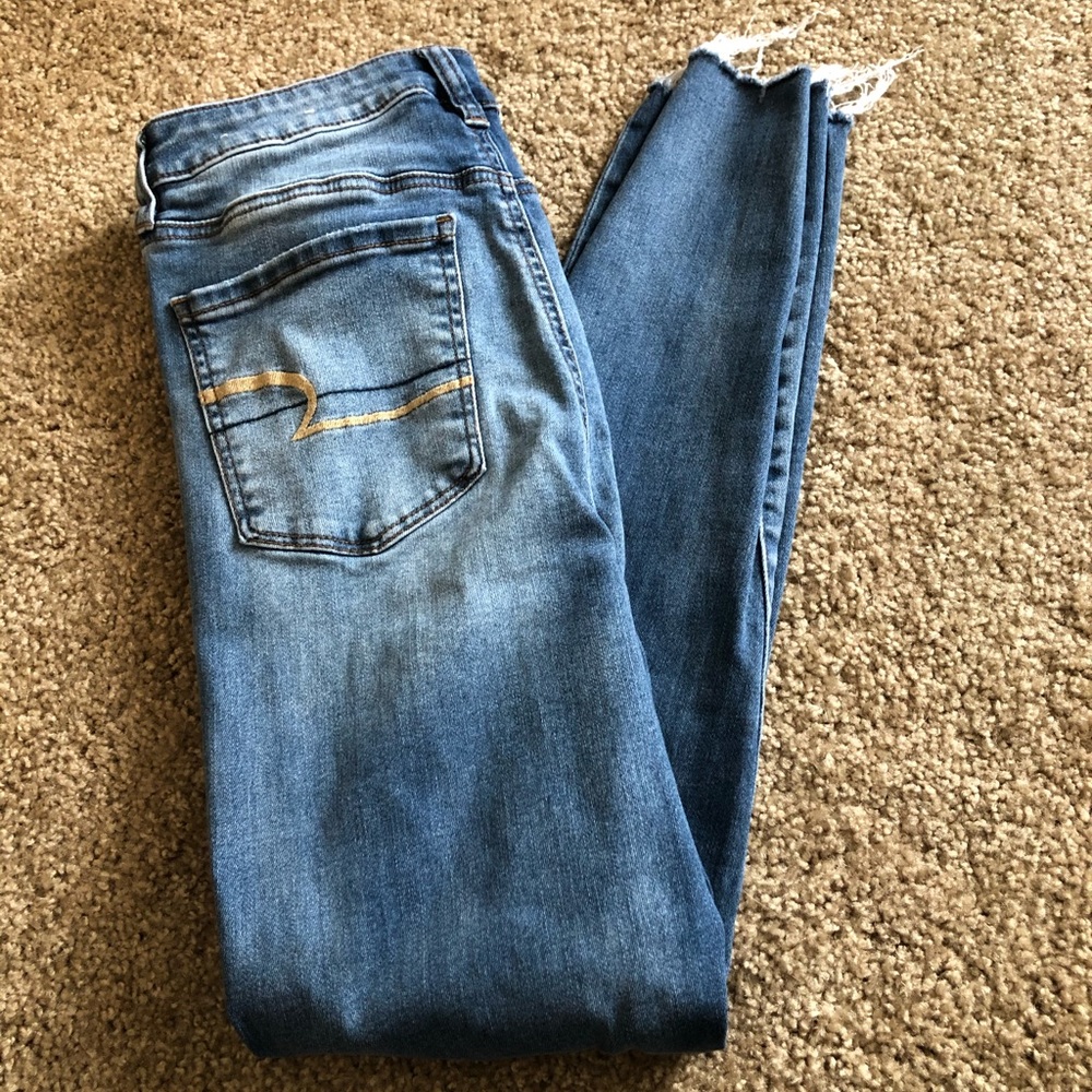 Distressed jeans next level stretch regular length